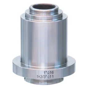 AmScope 1X Stainless Steel C-mount Camera Adapter for Leica Microscopes