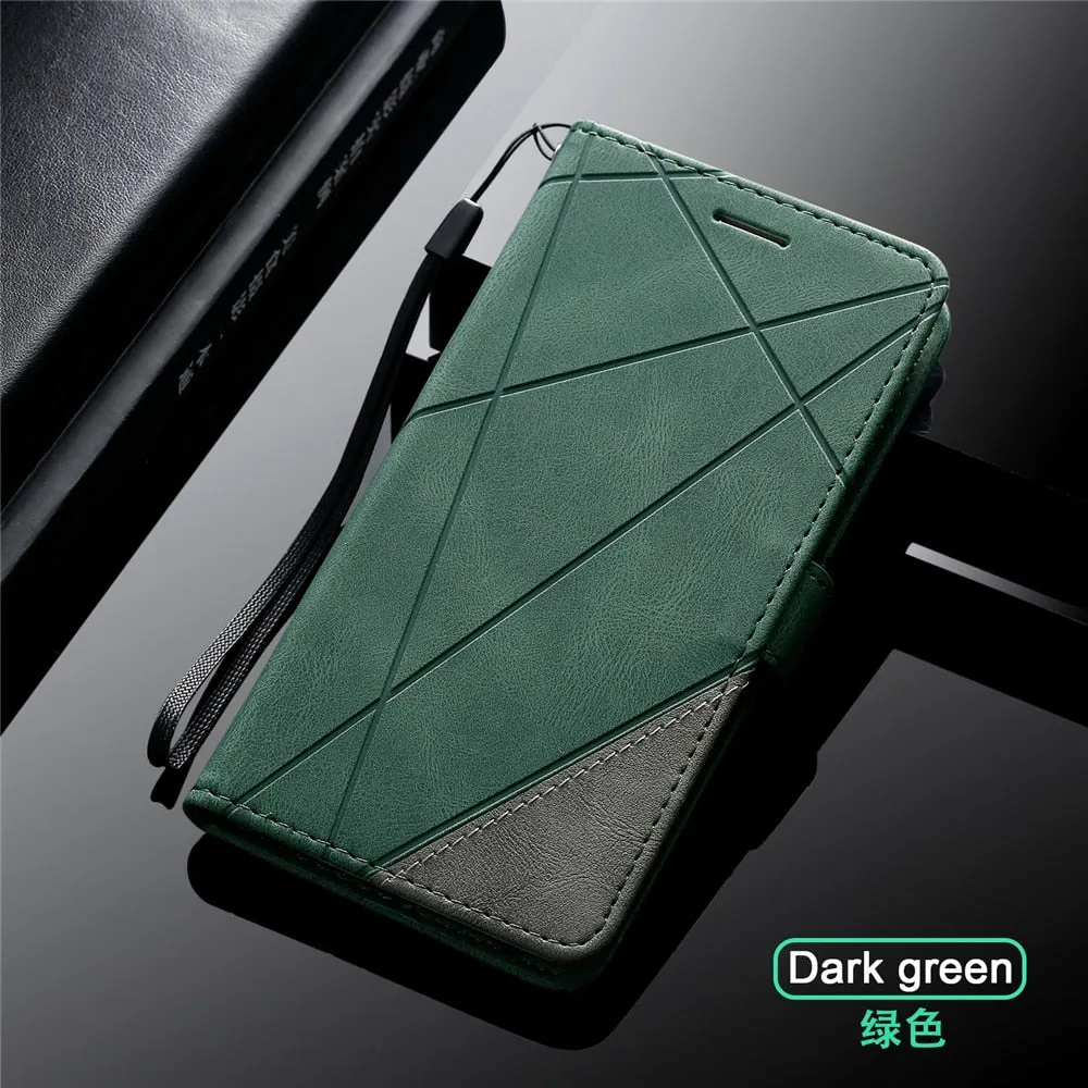 Anymob Huawei Case Dark Green Leather Flip Cover Wallet Phone Bag Shell Protection