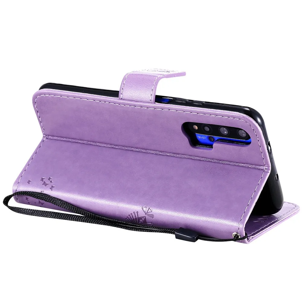 Anymob Huawei Phone Case Blush Tree Print Flip Leather Wallet Phone Cover