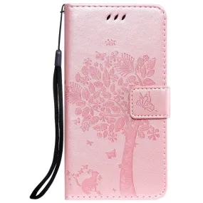 Anymob Huawei Phone Case Blush Tree Print Flip Leather Wallet Phone Cover