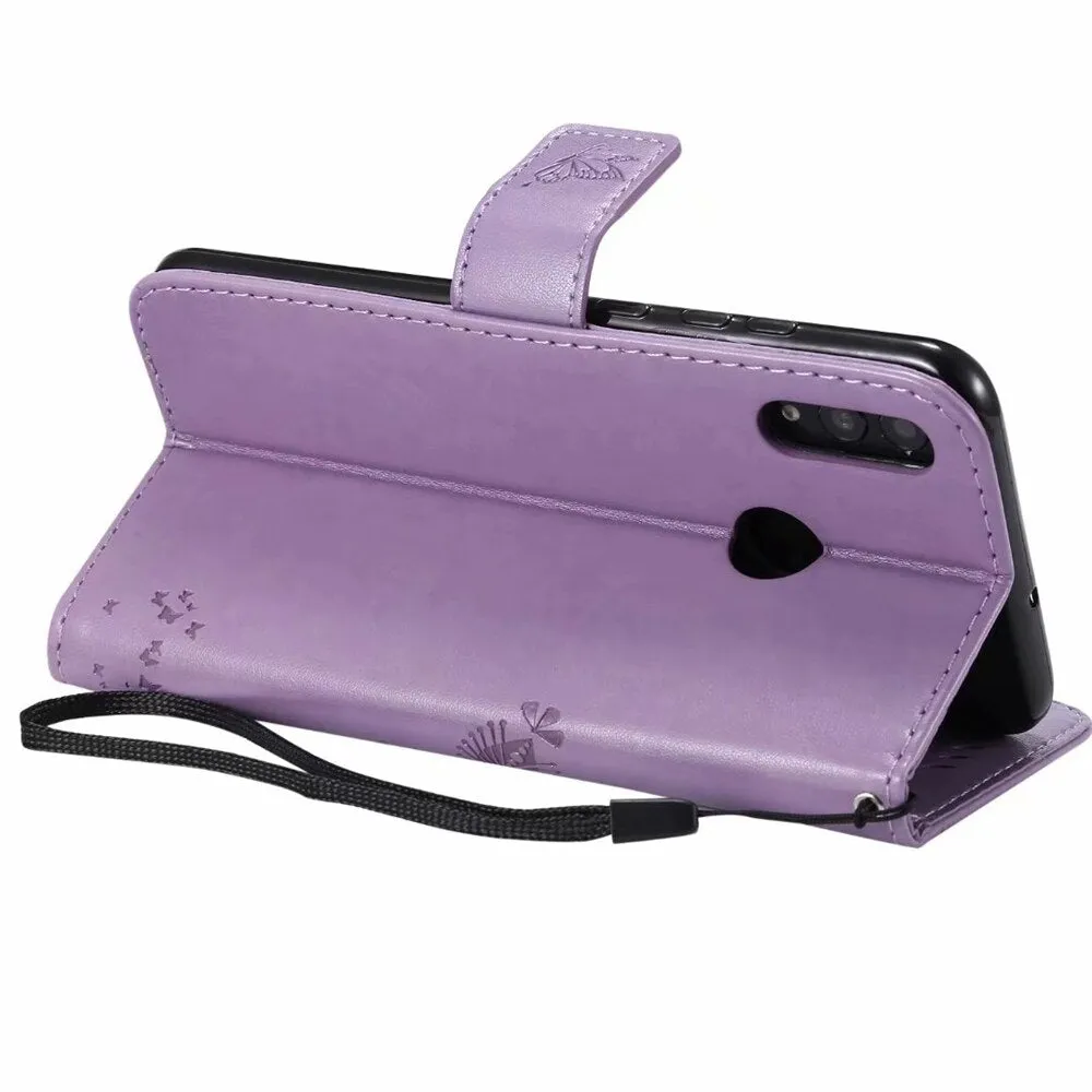 Anymob Huawei Phone Case Pink 3D Tree Flip Leather Wallet Cover