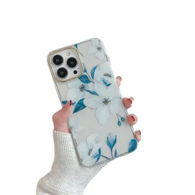 Anymob iPhone Anemone White Case Vintage Floral Phone Cases Soft Shockproof Back Cover