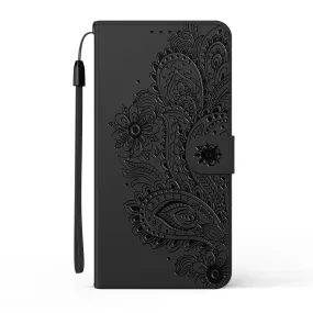 Anymob iPhone Black Flip Leather Phone Cases Peacock Pattern Wallet Cover