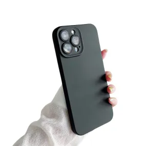 Anymob iPhone Black Silicon Phone Cases Lens Protector Film Soft Shockproof Cover