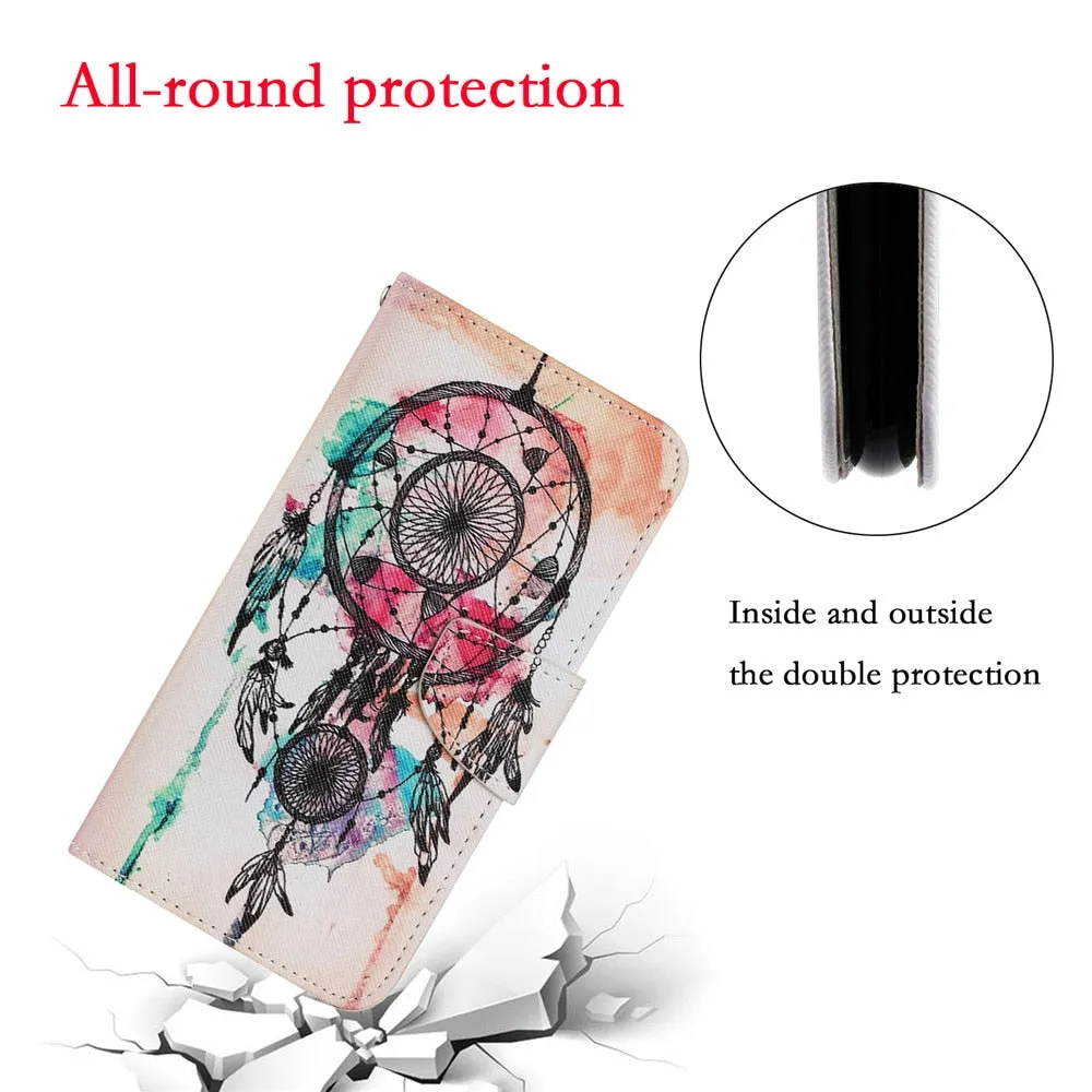 Anymob iPhone Butterfly Painted Phone Case Magnetic Wallet Card slot Back Cover