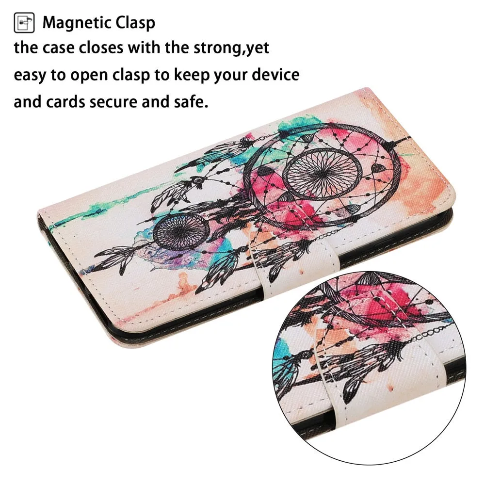 Anymob iPhone Butterfly Painted Phone Case Magnetic Wallet Card slot Back Cover