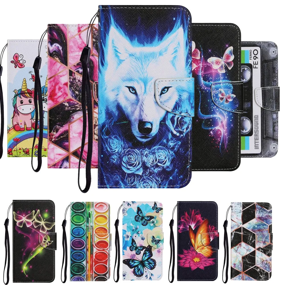 Anymob iPhone Butterfly Painted Phone Case Magnetic Wallet Card slot Back Cover
