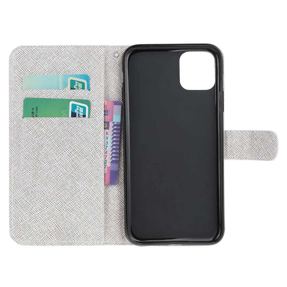 Anymob iPhone Case Black Cat Leather Flip Wallet Cartoon Stand Phone Cases Cover