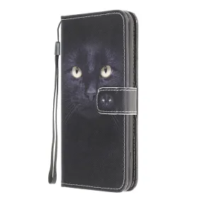 Anymob iPhone Case Black Cat Leather Flip Wallet Cartoon Stand Phone Cases Cover
