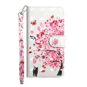 Anymob iPhone Case Pink Flower Flip Leather 3D Panda Painted Wallet Back Cover