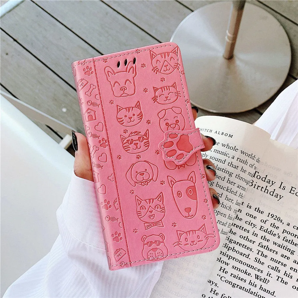 Anymob iPhone Case Pink Magnetic Flip Leather Card slot Wallet Phone Book Style Cover
