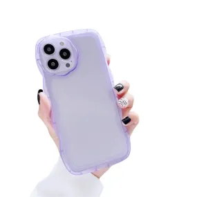 Anymob iPhone Case Purple Curly Wavy Shockproof Bumper Transparent Silicon Cover