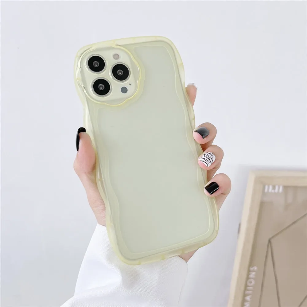 Anymob iPhone Case Purple Curly Wavy Shockproof Bumper Transparent Silicon Cover