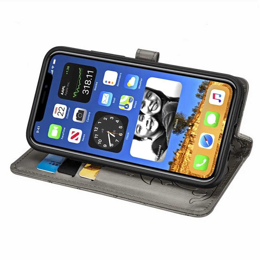 Anymob iPhone Case Turquoise Magnetic Flip Leather Card slot Wallet Phone Book Style Cover