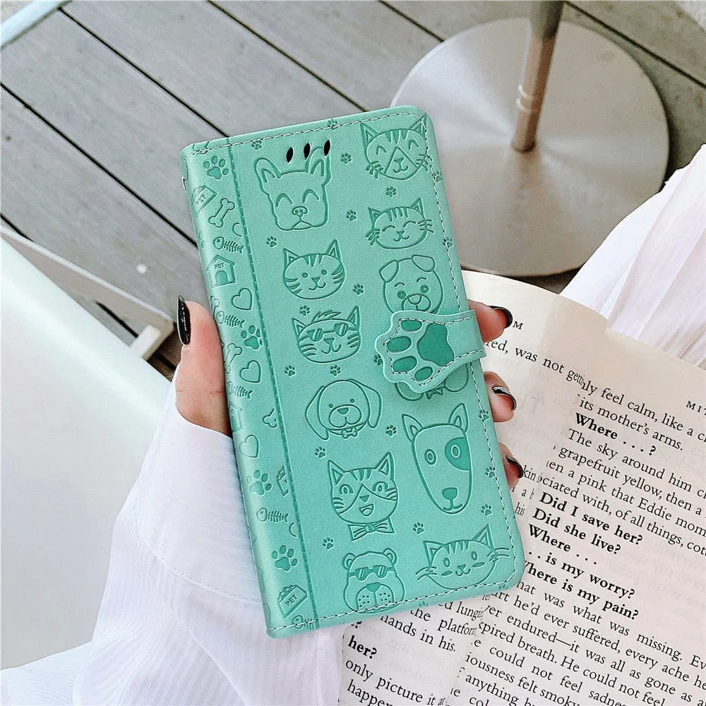 Anymob iPhone Case Turquoise Magnetic Flip Leather Card slot Wallet Phone Book Style Cover