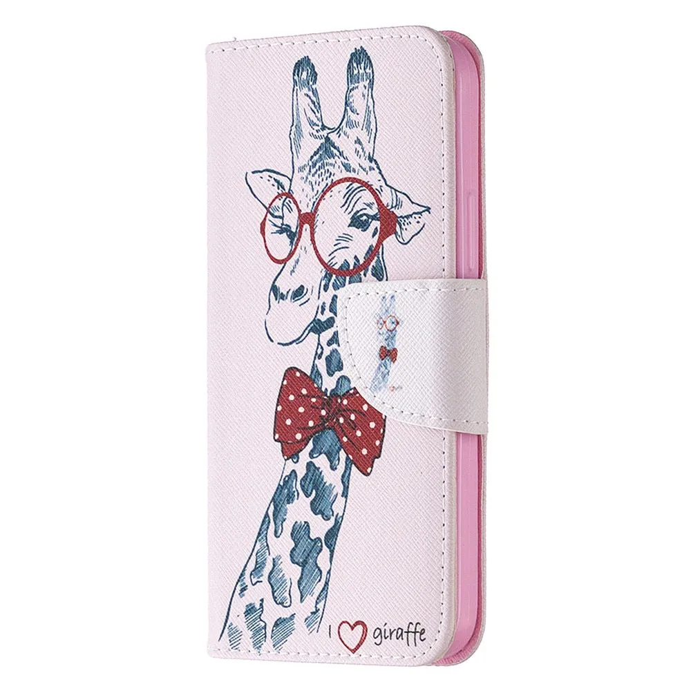 Anymob iPhone Case Yellow Green Feather Flip Cover Fashion Painted Wallet Leather Bag Shell