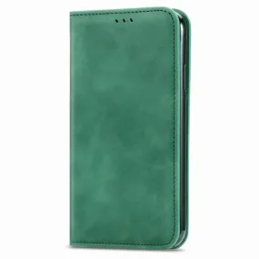 Anymob iPhone Green Magnetic Flip Leather Phone Case Card slot Wallet Cover
