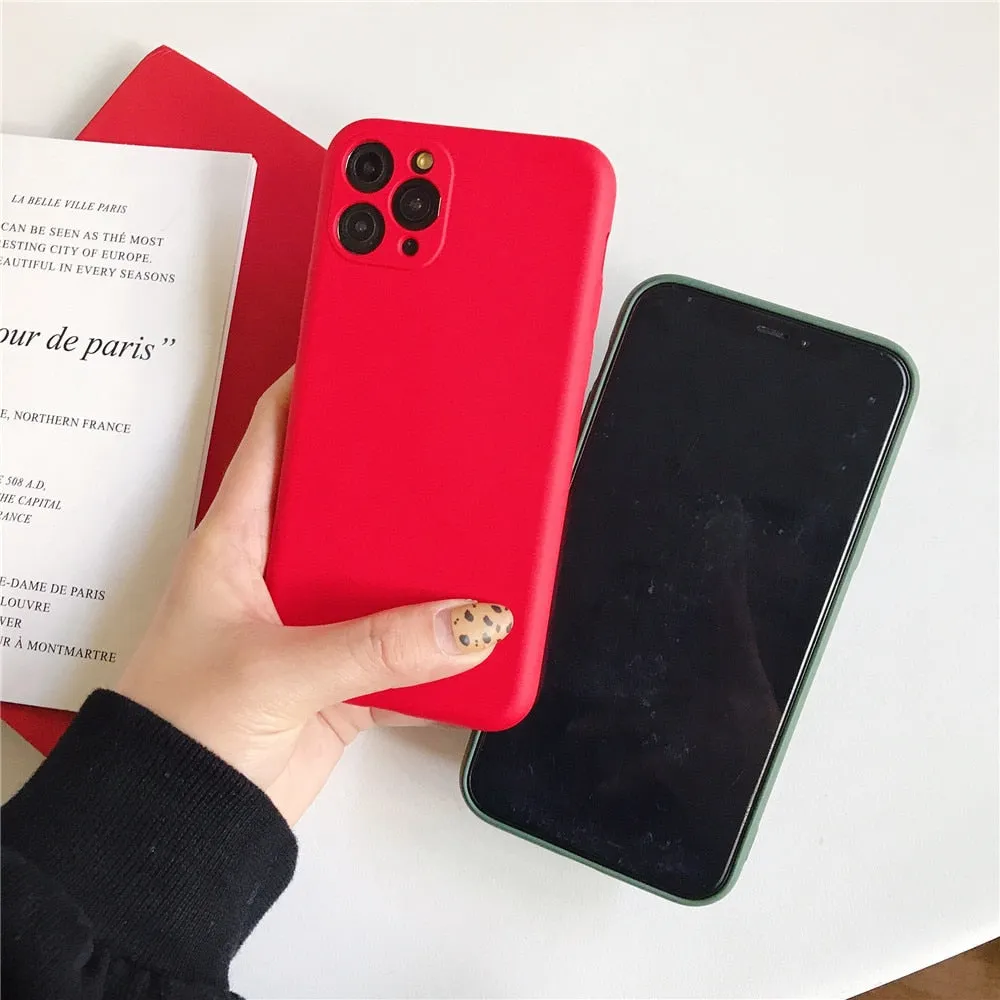 Anymob iPhone Lavender Liquid Silicone Case Fashion Solid Color Soft Shockproof Back Cover