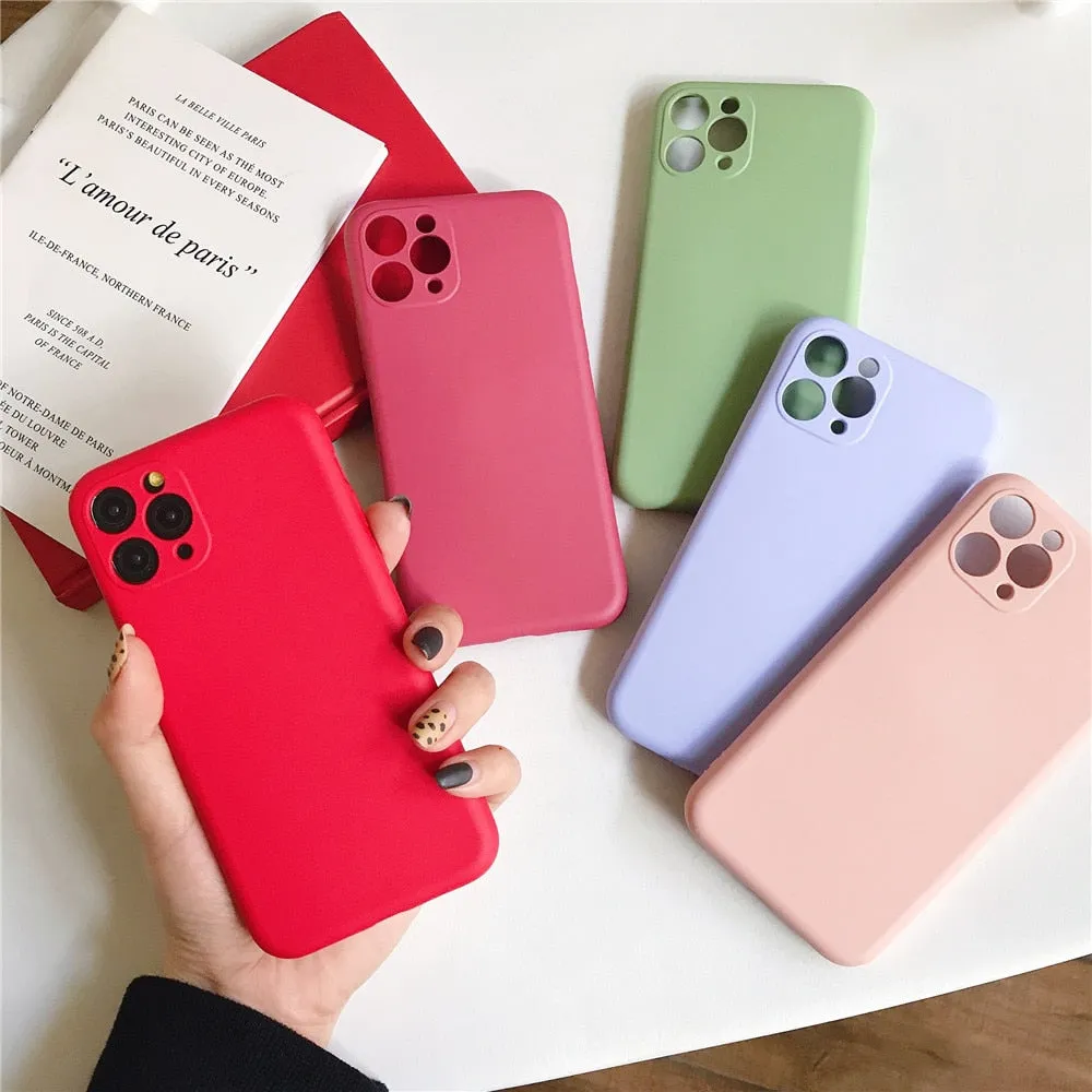 Anymob iPhone Lavender Liquid Silicone Case Fashion Solid Color Soft Shockproof Back Cover