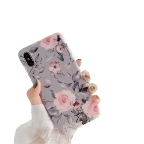 Anymob iPhone Lavender Pattern Holder Case Flower Silicone Phone Cover
