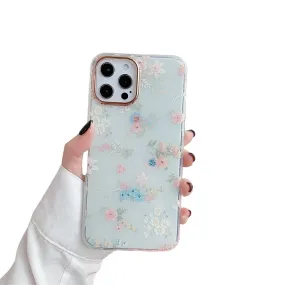 Anymob iPhone Mixed Flower Phone Case Transparent Shockproof Protective Cases Cover