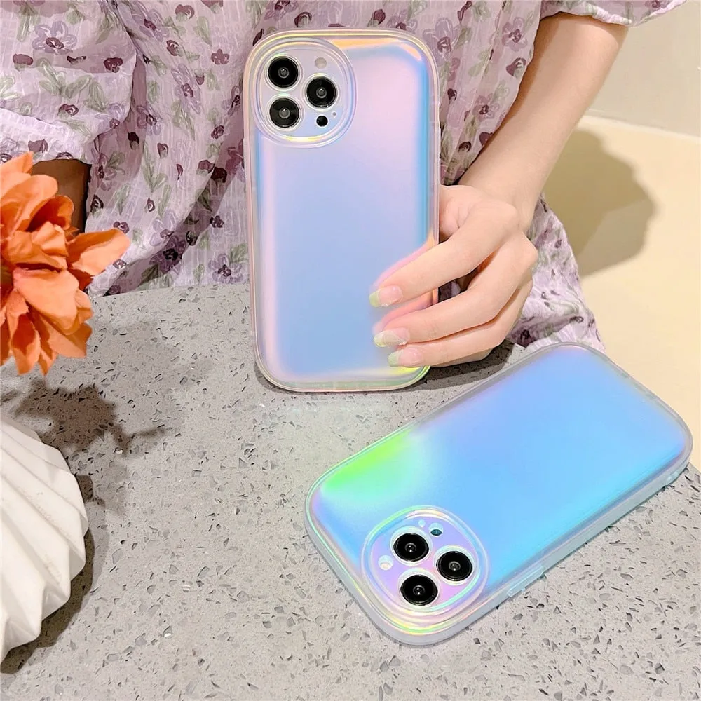 Anymob iPhone Moon Dust Gradient Aurora Case Soft Silicon Shockproof Phone Cover
