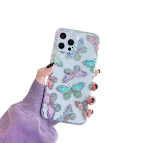Anymob iPhone Multi Butterfly Phone Case Transparent Shockproof Protective Cases Cover