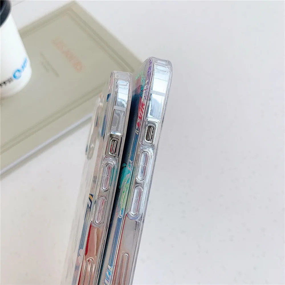 Anymob iPhone Multi Butterfly Phone Case Transparent Shockproof Protective Cases Cover