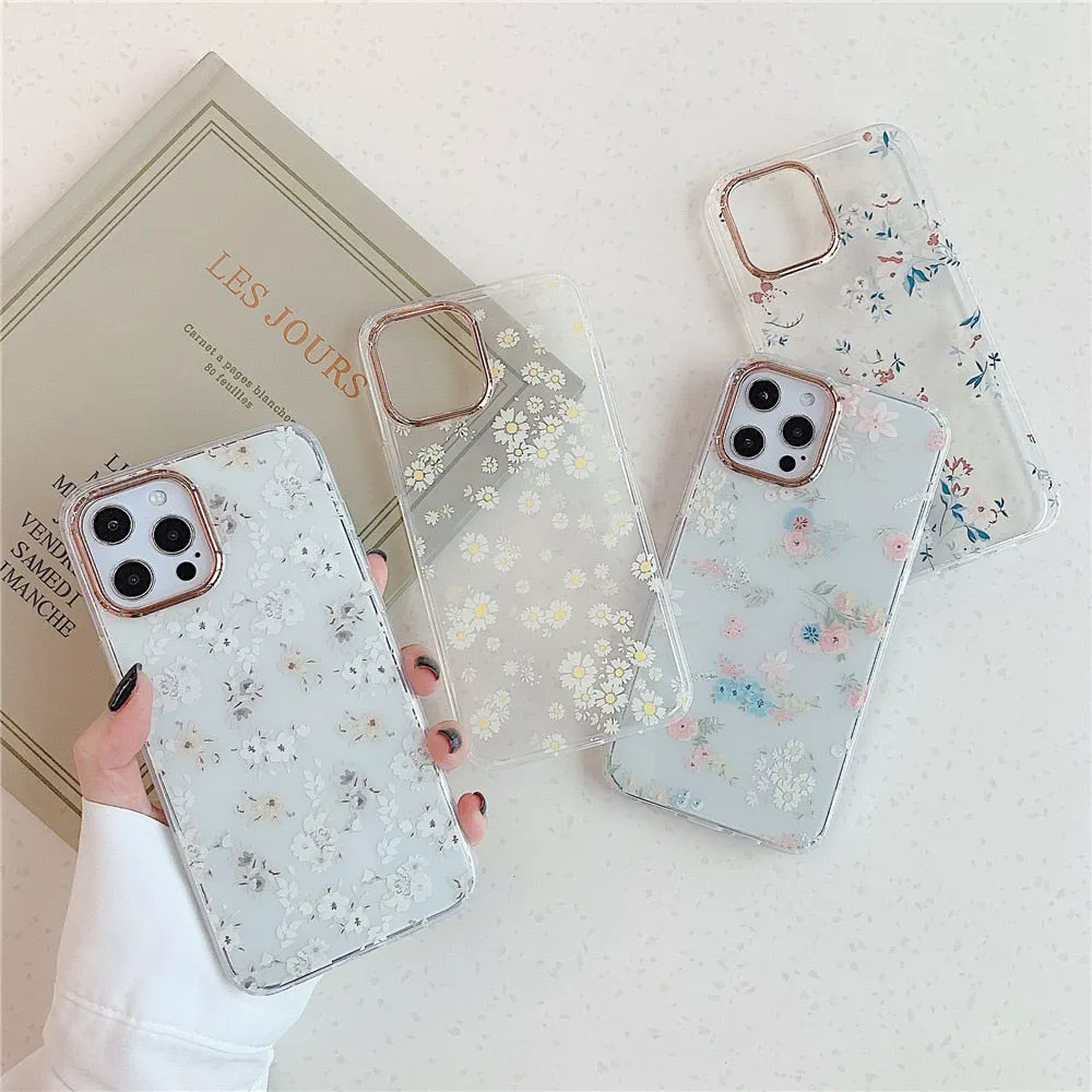 Anymob iPhone Multi Butterfly Phone Case Transparent Shockproof Protective Cases Cover
