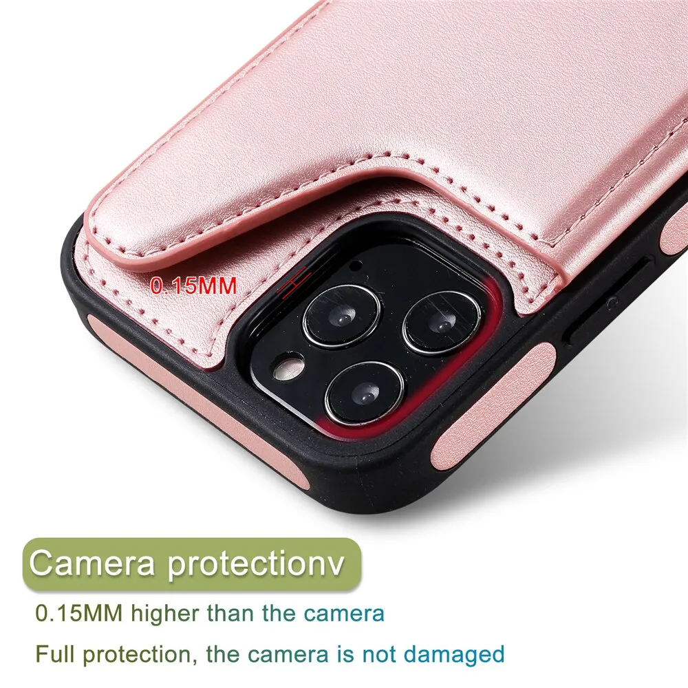 Anymob iPhone Pink Business Flip Case Wallet Leather Shell Cover
