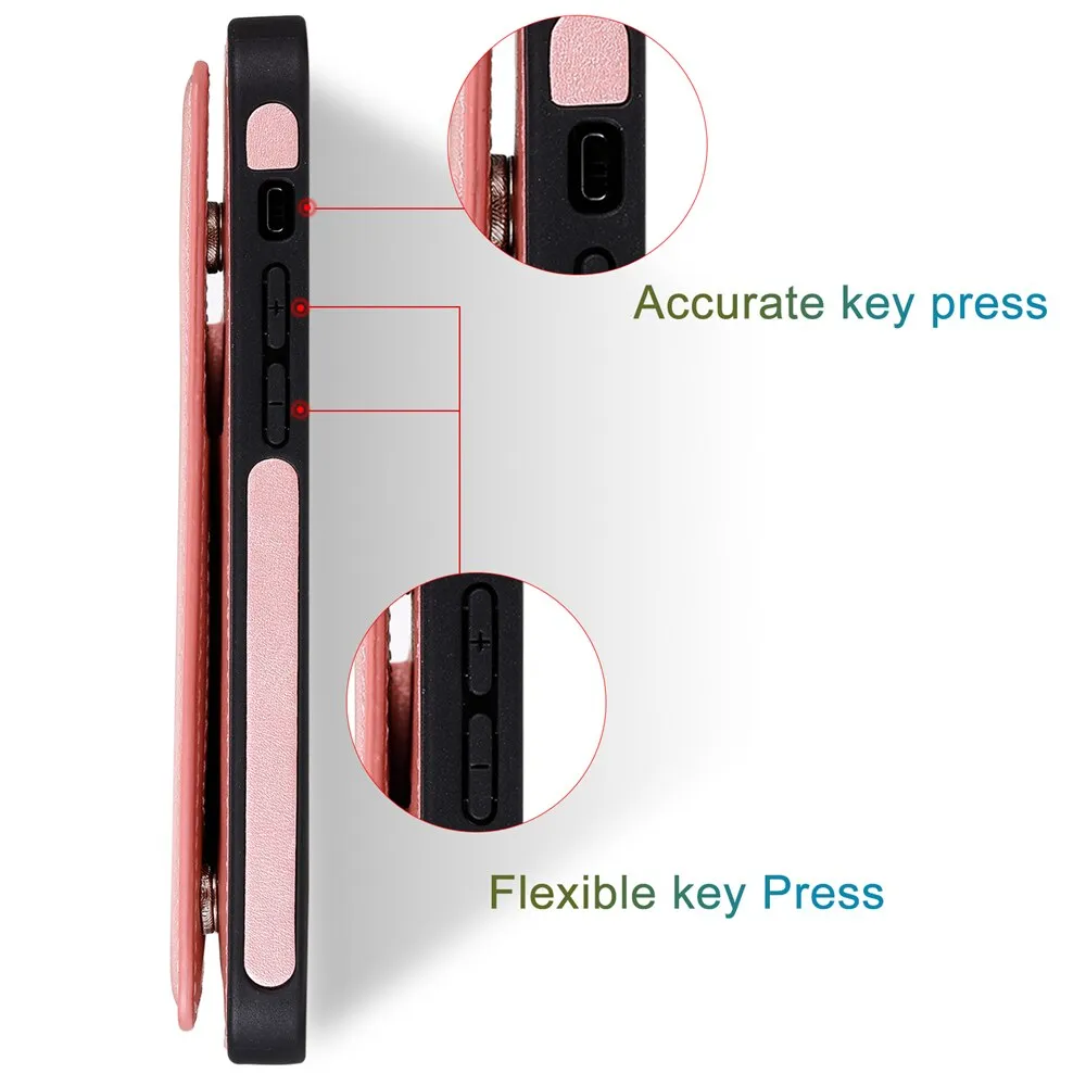 Anymob iPhone Pink Business Flip Case Wallet Leather Shell Cover