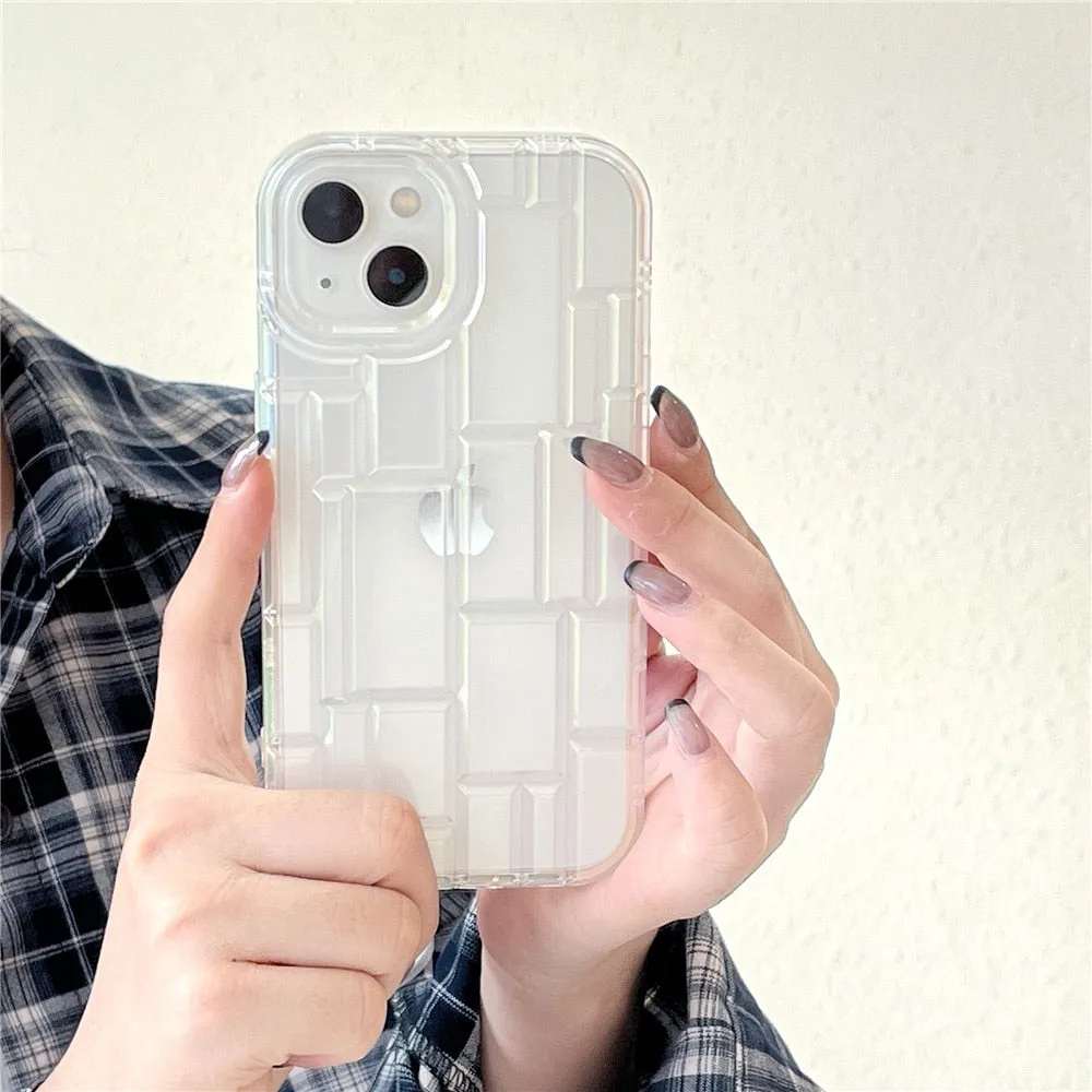 Anymob iPhone Pink Geometry Phone Case Soft Silicon Shockproof Cover
