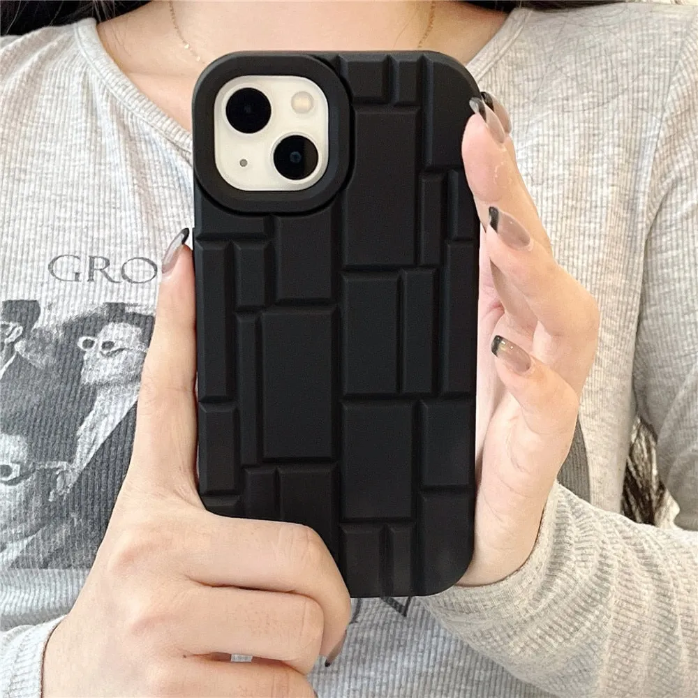 Anymob iPhone Pink Geometry Phone Case Soft Silicon Shockproof Cover