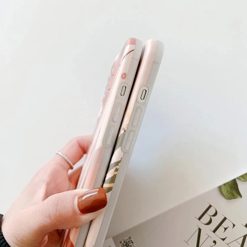 Anymob iPhone Pink Pattern Phone Case Soft Silicone Back Cover