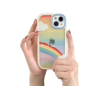 Anymob iPhone Rainbow Acrylic Watercolor Phone Case Transparent Shockproof Cover