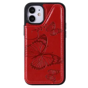 Anymob iPhone Red 3D Butterfly Flip Leather Case Mini Wallet Book Cover