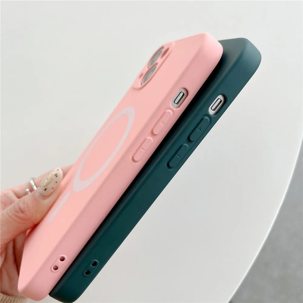Anymob iPhone Red Silicone Magnetic Case Shockproof Phone Cover