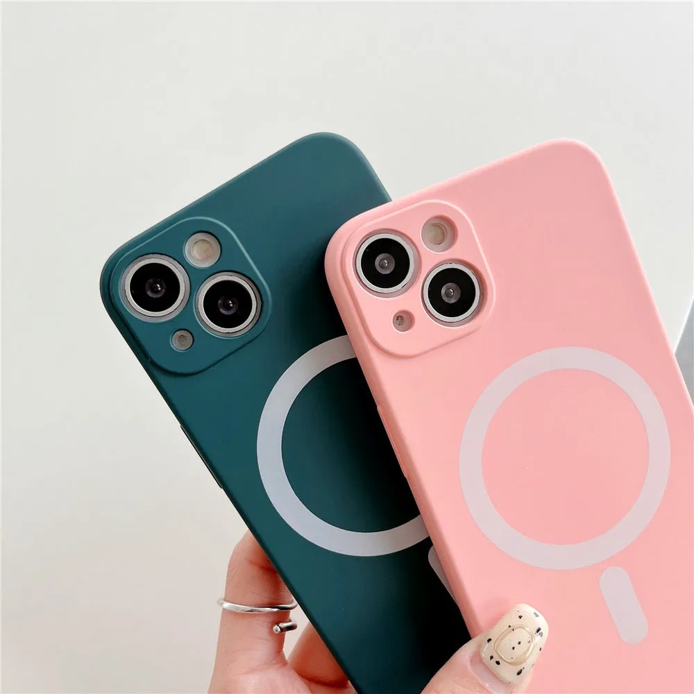Anymob iPhone Red Silicone Magnetic Case Shockproof Phone Cover