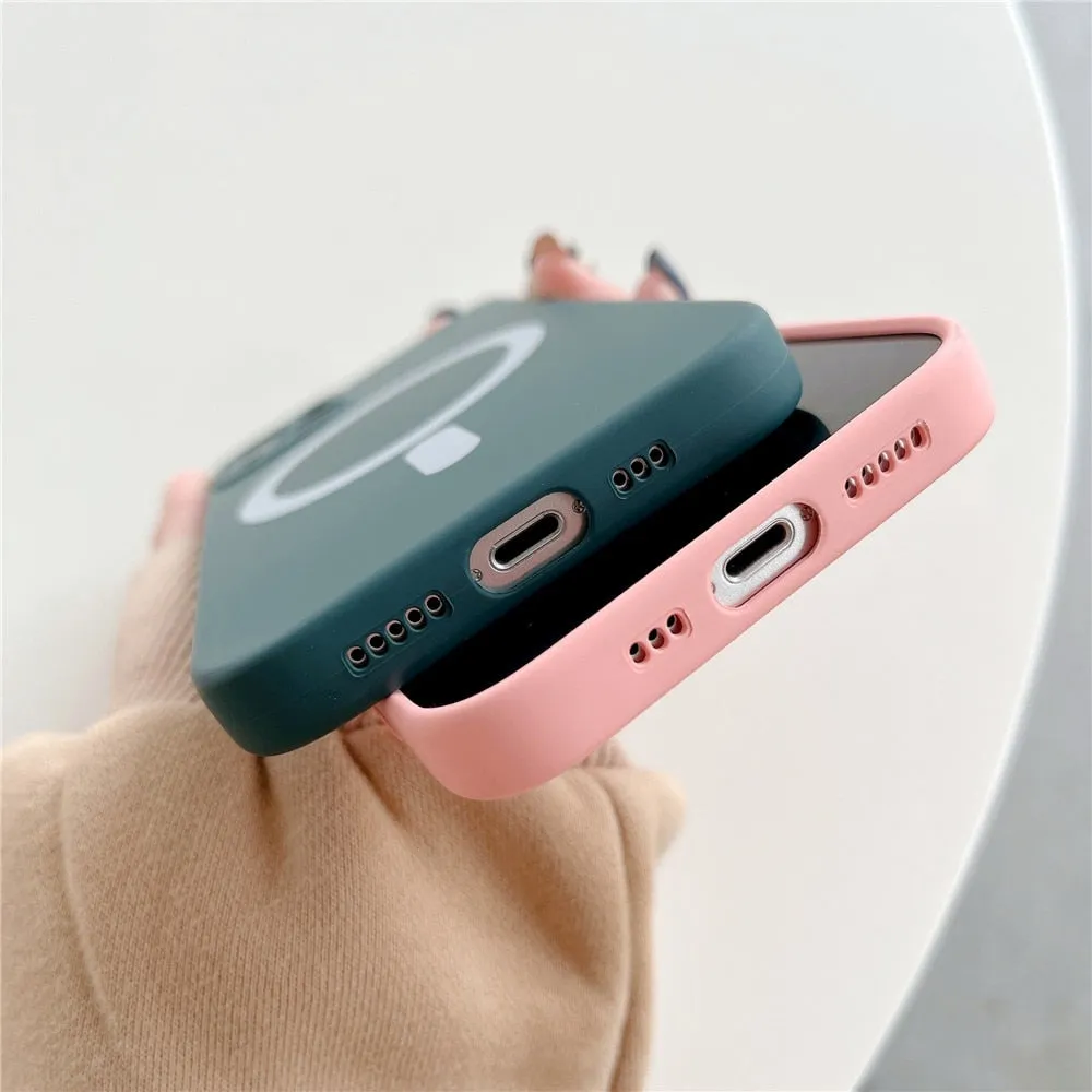 Anymob iPhone Red Silicone Magnetic Case Shockproof Phone Cover