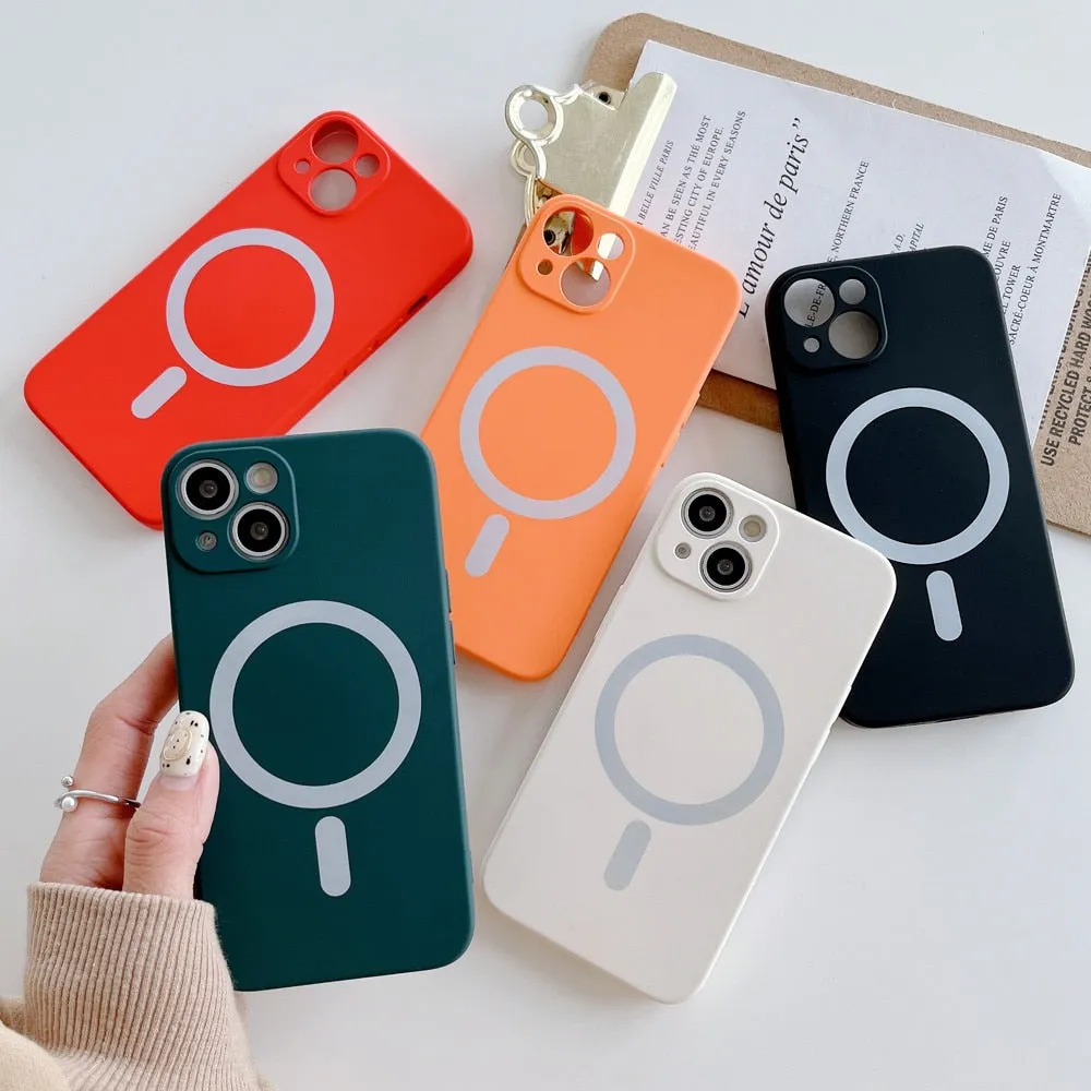 Anymob iPhone Red Silicone Magnetic Case Shockproof Phone Cover