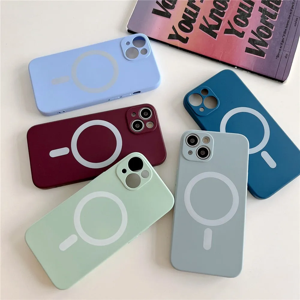 Anymob iPhone Red Silicone Magnetic Case Shockproof Phone Cover
