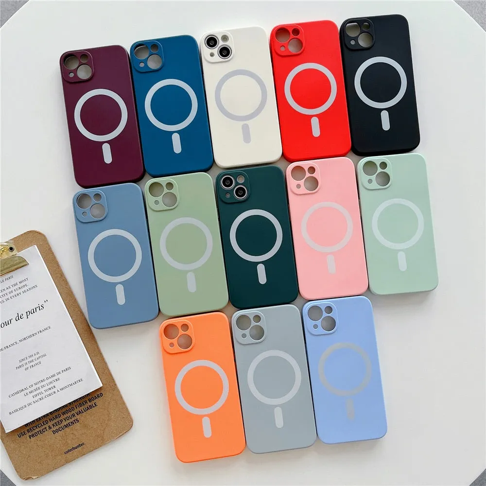 Anymob iPhone Red Silicone Magnetic Case Shockproof Phone Cover
