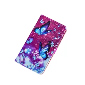 Anymob iPhone Violet Butterflies Flip Leather Phone Cases Animal Painted Wallet Cover