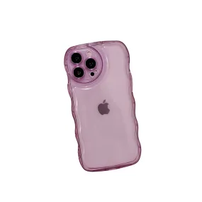 Anymob iPhone Violet Curly Wavy Phone Case Shockproof Transparent Silicone Cover