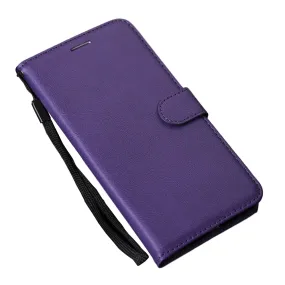 Anymob iPhone Violet Flip Leather Phone Case Solid Color Wallet Cover