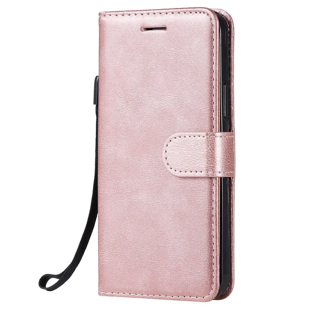 Anymob iPhone Violet Flip Leather Phone Case Solid Color Wallet Cover