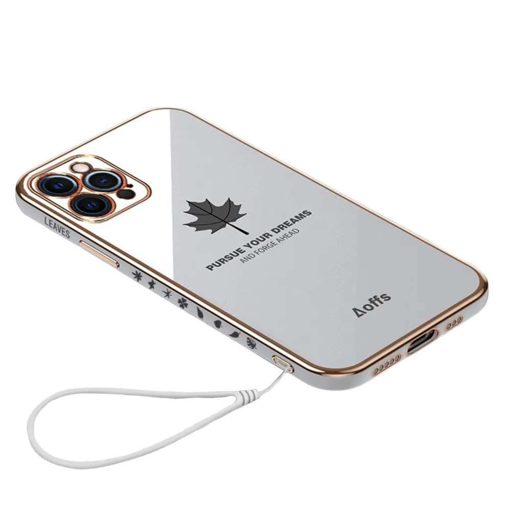 Anymob iPhone White Electroplated Soft Cover Square Edge Bumper Phone Case