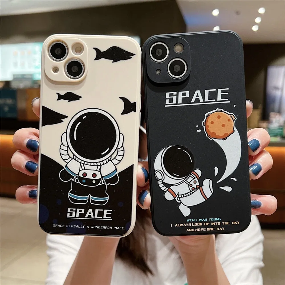 Anymob iPhone Yellow Astronaut Case Cartoon Soft Cover