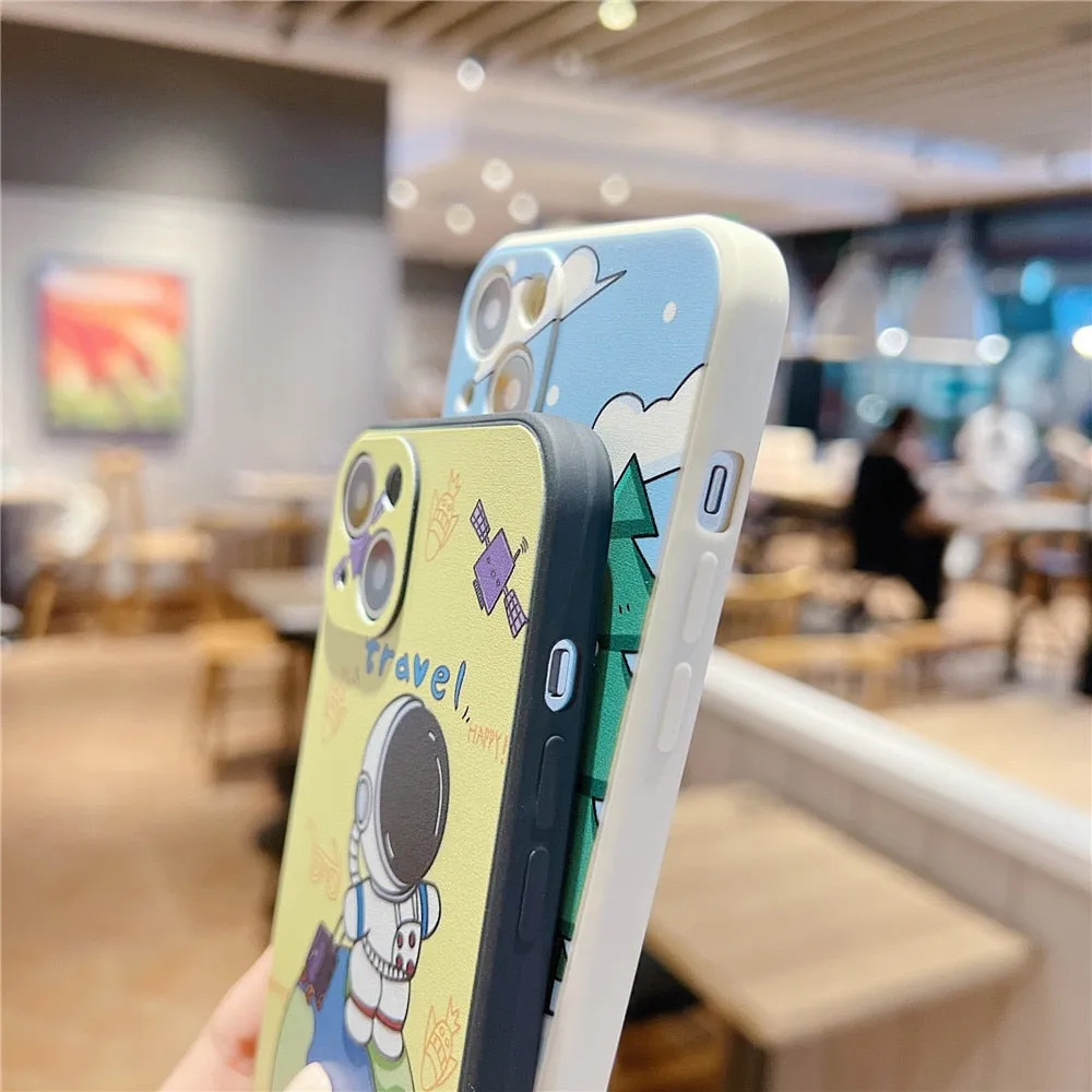 Anymob iPhone Yellow Astronaut Case Cartoon Soft Cover