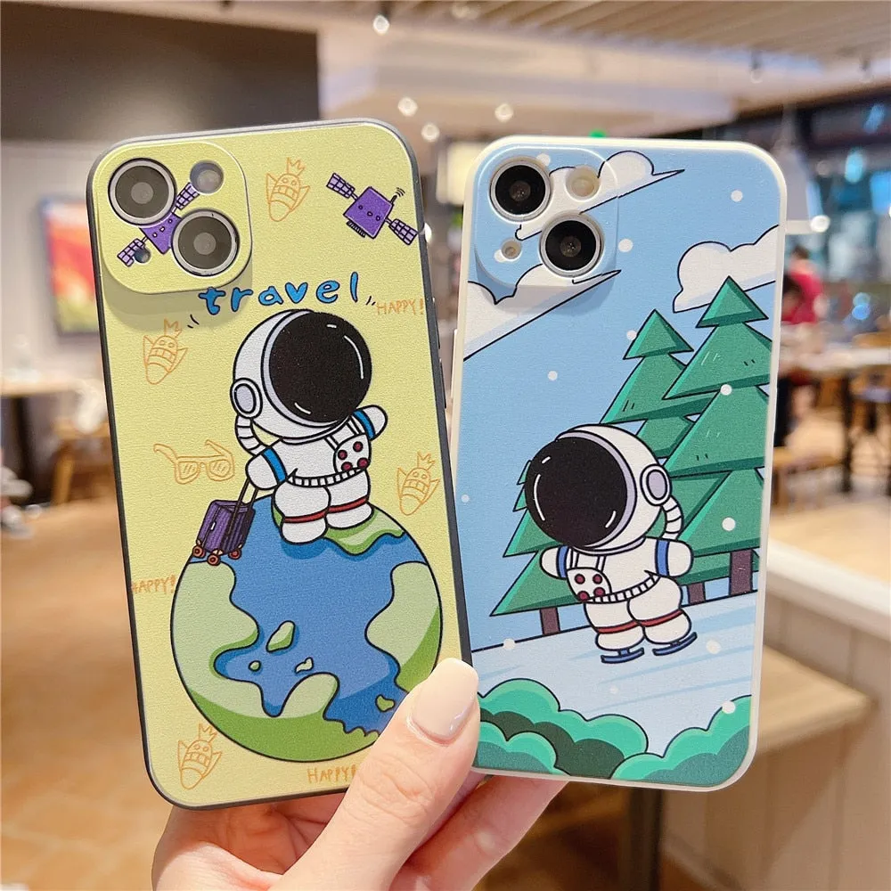 Anymob iPhone Yellow Astronaut Case Cartoon Soft Cover